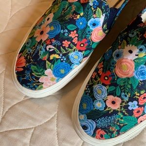 KEDS RIFLE AND PAPER CO COLLABORATION SNEAKER SIZE 10 BLUE GREEN PINK RED YELLOW